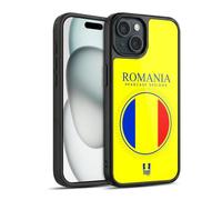 Head Case Designs Romania Romanian României Flag Flag Patches Set 2 Gel Armour Case [Military Grade Protection] Compatible With Apple iPhone 15