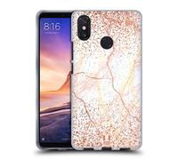 Head Case Designs Rose Gold Glittery Marble Prints Soft Gel Case Compatible With Xiaomi Mi Max 3