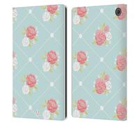 Head Case Designs Rose Wallpaper French Country Patterns Leather Wallet Case Compatible With Amazon Fire Max 11 2023