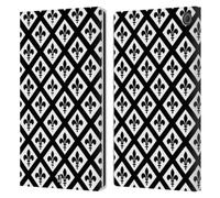 Head Case Designs Saint Black And White Patterns Leather Wallet Case Compatible With Amazon Fire Max 11 2023