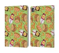 Head Case Designs Sandwich And Shake Fast Food Patterns Leather Wallet Case Compatible With Apple iPad Pro 13 M4 2024