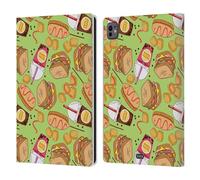 Head Case Designs Sandwich And Shake Fast Food Patterns Leather Wallet Case Compatible With Apple iPad Pro 11 M4 2024