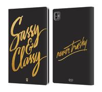 Head Case Designs Sassy Grand As Gold Leather Wallet Case Compatible With Apple iPad Pro 11 M4 2024