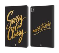 Head Case Designs Sassy Grand As Gold Leather Wallet Case Compatible With Apple iPad Pro 13 M4 2024