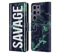 Head Case Designs Savage Marble Trend Mix Leather Wallet Case Compatible with Samsung Galaxy S25 Ultra