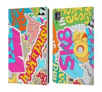 Head Case Designs Skate Or Die Sticker Happy - New Leather Wallet Case Compatible With Apple iPad Pro 11 M4 2024