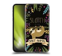 Head Case Designs Sloth Spirit Animal Illustrations Soft Gel Case [Military Grade Protection] Compatible With Apple iPhone XR
