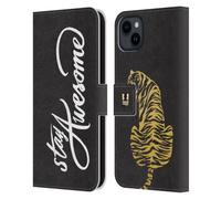 Head Case Designs Stay Awesome Grand As Gold Leather Wallet Case Compatible With Apple iPhone 15 Plus