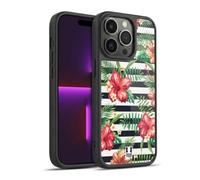 Head Case Designs Stripes Tropical Prints Gel Armour Case [Military Grade Protection] Compatible With Apple iPhone 14 Pro