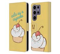 Head Case Designs Sweet and Cute Cupcakes Happiness Leather Wallet Case Compatible with Samsung Galaxy S25 Ultra