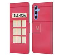 Head Case Designs Telephone Booth London Best Leather Wallet Case Compatible With Samsung Galaxy A34 5G