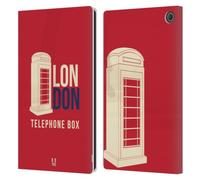 Head Case Designs Telephone Box London Best Leather Wallet Case Compatible With Amazon Fire Max 11 2023
