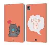 Head Case Designs The Life Wilbur The Cat Leather Wallet Case Compatible With Apple iPad Pro 11 M4 2024
