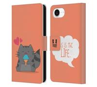 Head Case Designs The Life Wilbur The Cat Leather Wallet Case Compatible With Apple iPhone 16e