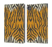 Head Case Designs Tiger Floral Camo Print Leather Wallet Case Compatible With Apple iPad Pro 11 M4/M5 2024/2025