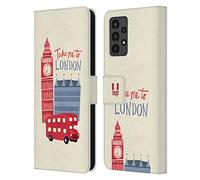 Head Case Designs Travel London Best Leather Wallet Case Compatible With Samsung Galaxy A13 (2022)