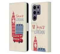 Head Case Designs Travel London Best Leather Wallet Case Compatible with Samsung Galaxy S25 Ultra