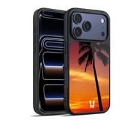 Head Case Designs Tropical Sunset Under The Red Sky Beautiful Beaches Gel Armour Case [Military Grade Protection] Compatible With Apple iPhone 17 Pro