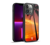 Head Case Designs Tropical Sunset Under The Red Sky Beautiful Beaches Gel Armour Case [Military Grade Protection] Compatible With Apple iPhone 13 Pro Max