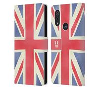 Head Case Designs Union Jack London Best Leather Book Wallet Case Cover and Matching Wallpaper Compatible With Motorola Moto E6s (2020)