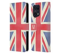 Head Case Designs Union Jack London Best Leather Wallet Case Compatible With Oppo Find X5 Pro