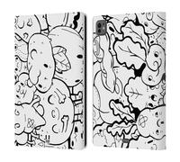 Head Case Designs Vegetables Doodle Galore Leather Wallet Case Compatible With Apple iPad Pro 11 M4 2024