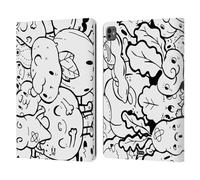 Head Case Designs Vegetables Doodle Galore Leather Wallet Case Compatible With Apple iPad Pro 13 M4 2024