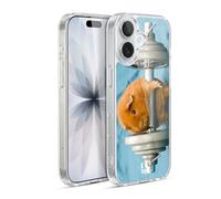 Head Case Designs Weightlifter Guinea Pig Funny Animals Gel Case [Military Grade Protection] Compatible with Apple iPhone 17 and Compatible with MagSafe