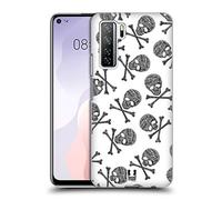 Head Case Designs White Background X Bone Skulls Patterns Hard Back Case Compatible With Huawei Nova 7 SE/P40 Lite 5G