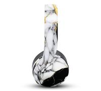 Head Case Designs White, Gold, and Black Marble Vinyl Sticker Skin Decal Cover Compatible With Sony PlayStation PS Pulse 3D Headset