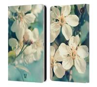 Head Case Designs White Spring Cherry Blossoms Flowers Leather Wallet Case Compatible With Amazon Fire 7 2022