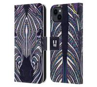 Head Case Designs with Zebra Aztec Animal Faces 2 Leather Wallet Case Compatible With Apple iPhone 15 Plus