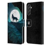 Head Case Designs Wolf Animal Double Exposure Leather Wallet Case Compatible With Samsung Galaxy A24 4G / M34 5G