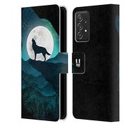 Head Case Designs Wolf Animal Double Exposure Leather Wallet Case Compatible With Samsung Galaxy A53 5G (2022)
