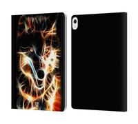Head Case Designs Wolf Wildfire Leather Wallet Case Compatible With Apple iPad Air 13 2024/2025