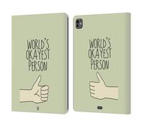 Head Case Designs World's Okayest Person Little Doses Of Nonsense And Randomness Leather Wallet Case Compatible With Apple iPad Pro 13 M4 2024