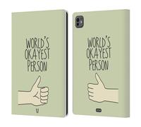 Head Case Designs World's Okayest Person Little Doses Of Nonsense And Randomness Leather Wallet Case Compatible With Apple iPad Pro 11 M4/M5 2024/2025