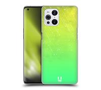 Head Case Designs Yellow Green Neon Rain Ombre Hard Back Case Compatible With Oppo Find X3 / Pro