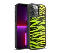 Head Case Designs Yellow Green with Zebra Mad Prints Gel Armour Case [Military Grade Protection] Compatible With Apple iPhone 13 Pro Max