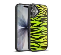 Head Case Designs Yellow Green with Zebra Mad Prints Gel Armour Case [Military Grade Protection] Compatible With Apple iPhone 17