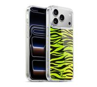 Head Case Designs Yellow Green with Zebra Mad Prints Gel Case [Military Grade Protection] Compatible with Apple iPhone 17 Pro Max and Compatible with MagSafe