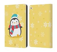 Head Case Designs Yellow Kawaii Christmas Penguins Leather Wallet Case Compatible With Apple iPad Air 2 (2014)