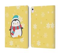 Head Case Designs Yellow Kawaii Christmas Penguins Leather Wallet Case Compatible With Apple iPad Air 13 2024/2025