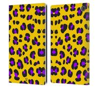 Head Case Designs Yellow Leopard Mad Prints Leather Wallet Case Compatible With Amazon Fire Max 11 2023