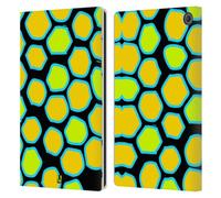 Head Case Designs Yellow Snake Mad Prints Leather Wallet Case Compatible With Amazon Fire Max 11 2023
