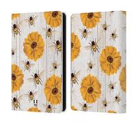 Head Case Designs Zinnias And Bees Country Charm Leather Wallet Case Compatible With Kindle Paperwhite 5 (2021)