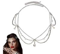 Head Chain Silver Bridal Headpiece Bohemian Wedding Hair Accessories Rhinestone Hair Accessories Vintage 4514