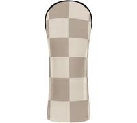 Head Covers for Golf Clubs Headcover with Interchangeable No. Tags for Driver Hybrid and Fairway Woods Light Beige Brown Checkered Aesthetic Big Tan Checkerboard
