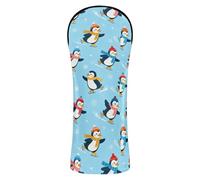 Head Covers for Golf Clubs Headcovers with Interchangeable No. Tags for Driver Fairway Hybrid Wood Penguin with Scarf Winter