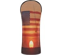 Head Covers for Golf Clubs Premium Leather Accessories with Interchangeable No. Tags for Driver & Fairway Woods USA Flag Fish Fisher Fisherman Funny Bass Fishing USA